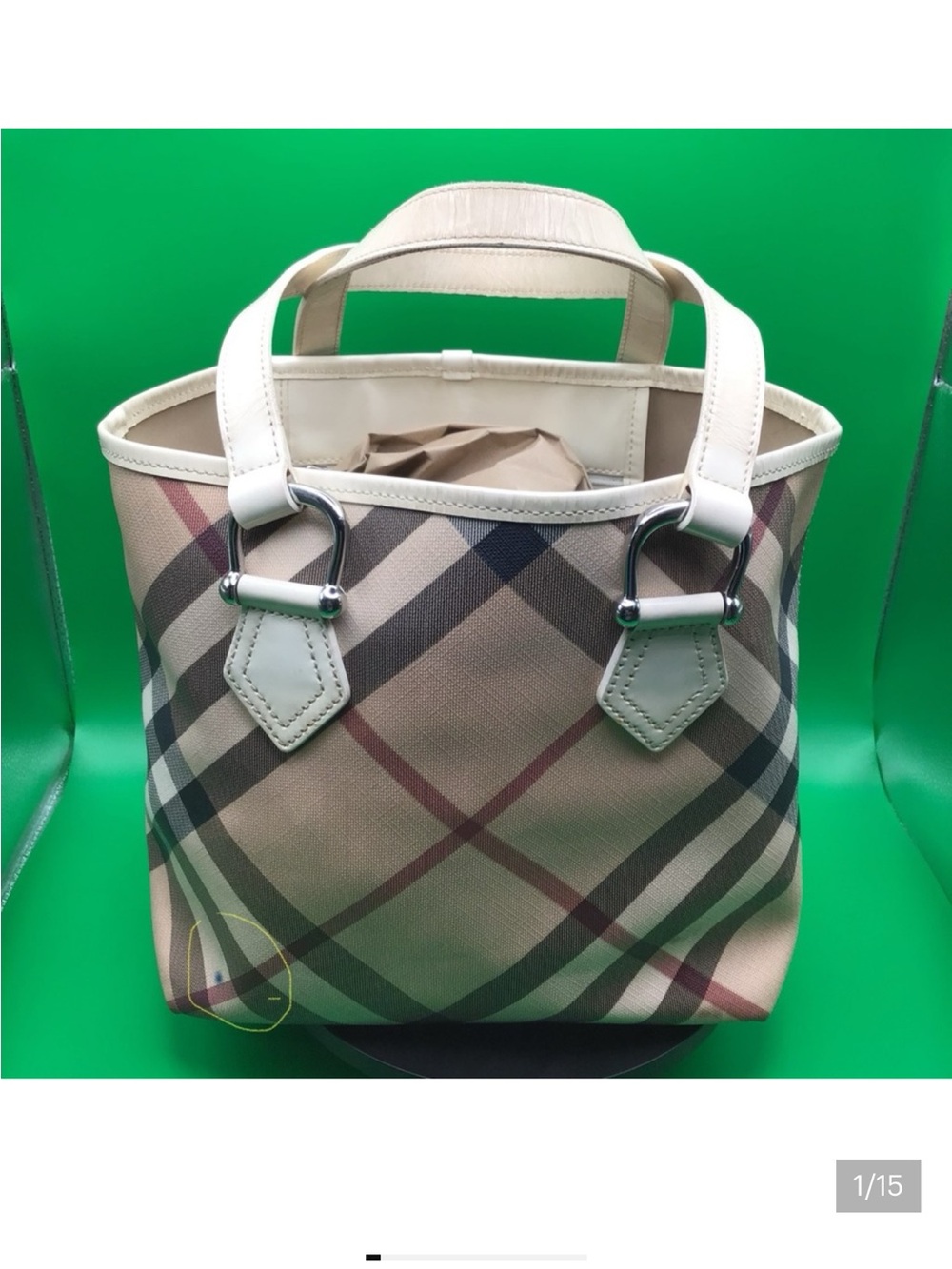 Burberry crafted their signature and iconic Nova check printed canvas 💯authentic